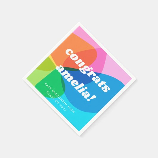 Schattige Leuk Retro Kleurrijk Abstract Aangepast  Servet (Hoek)