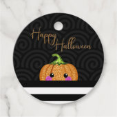 Schattige Leuk Sinaasappel Glitter Halloween Party Bedankjes Labels (Voorkant)