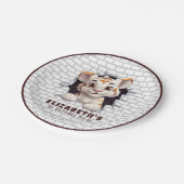 Schattige leuk tijgerwelpje gluren donkerbruin fee papieren bordje (Gekanteld)