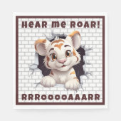 Schattige leuk tijgerwelpje peeking out custom don servet (Voorkant)