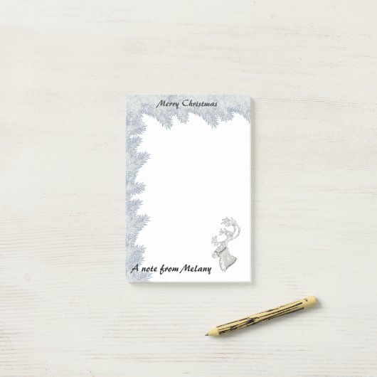 Schattige leuk trendy Vakantie rendier monogram Post-it® Notes (Op bureau)