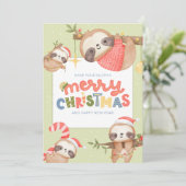 Schattige Leuk Trendy Vrolijke Kerstluiaards Feestdagenkaart (Staand voorkant)