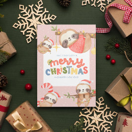 Schattige Leuk Trendy Vrolijke Kerstluiaards Feestdagenkaart