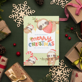 Schattige Leuk Trendy Vrolijke Kerstluiaards Feestdagenkaart