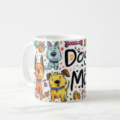 Schattige Leuke Cartoon Hond Moeder Koffiemok (Voorkant links)