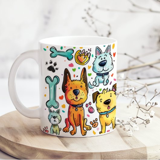 Schattige Leuke Cartoon Hond Moeder Koffiemok