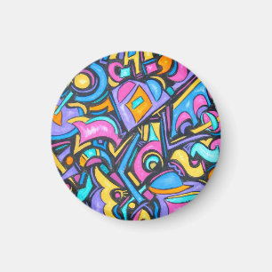 Schattige Leuke Funky Kleurrijke Krachtige Whimsic Magneet