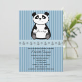 Schattige leuke grappige baby panda boy baby showe kaart (Staand voorkant)