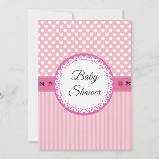 Schattige leuke grappige cartoon schaap roze baby kaart (Achterkant)