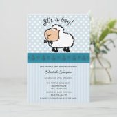 Schattige leuke grappige cartoon schapenjongen bab kaart (Staand voorkant)