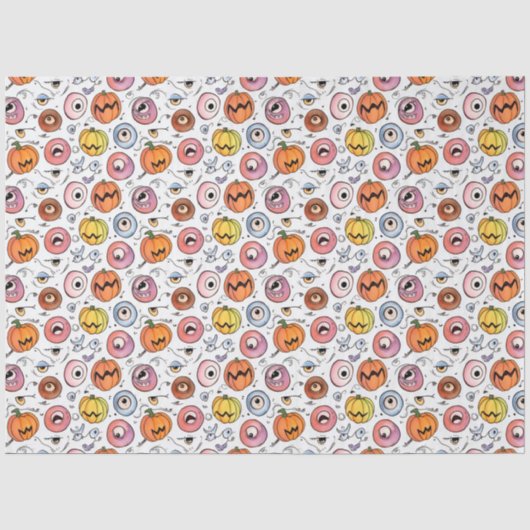 Schattige Leuke Halloween Monster Oogbal Pompoen D Tissuepapier (Voorkant)