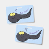 Schattige leuke kikkervis cartoonillustratie badge (Voor- en achterkant)