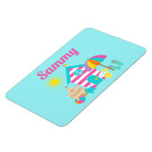 Schattige leuke kinderen strand zomer magneet (Linkerzijde)