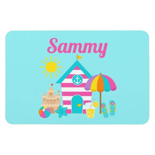 Schattige leuke kinderen strand zomer magneet (Horizontaal)