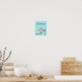 Schattige Leuke Kinderen Strand Zomer Poster (Keuken)