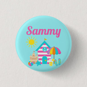 Schattige leuke kinderen strand zomer ronde button 3,2 cm