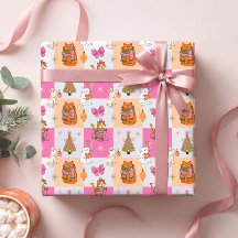 Schattige Leuke Kleurrijke Retro Vakantie Kerstkat