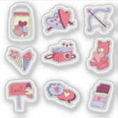 Schattige leuke leuke liefde sticker set (Voorkant)