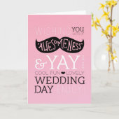 Schattige leuke liefde snor trouwkaart kaart (Gele Bloem)