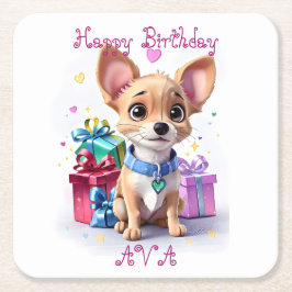 Schattige Leuke Meisjesachtige Chihuahua en Cadeau Kartonnen Onderzetters