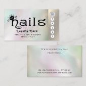 Schattige leuke nagels met een trouwe logo klantenkaartje (Voorkant / Achterkant)
