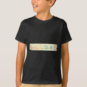 Schattige Leuke Regenboog Dinosaurus Lijn Kunst Kl T-shirt