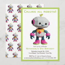 Schattige Leuke Robot Kinderverjaardag