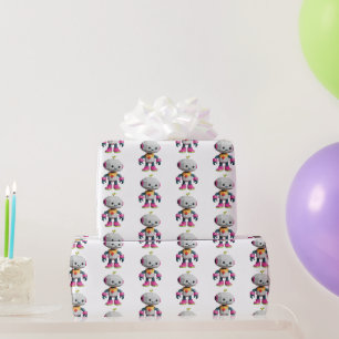 Schattige Leuke Robot Print Cadeaupapier