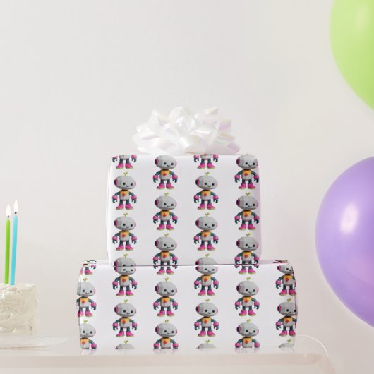 Schattige Leuke Robot Print Cadeaupapier (Feestgeschenken)