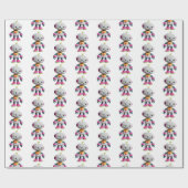 Schattige Leuke Robot Print Cadeaupapier (Vlak)