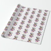 Schattige Leuke Robot Print Cadeaupapier (Uitgerold)