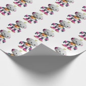 Schattige Leuke Robot Print Cadeaupapier (Hoek)