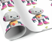 Schattige Leuke Robot Print Cadeaupapier (Rol Hoek)