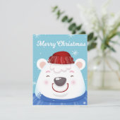 Schattige leuke vakantie Polar Beer Vrolijk kerstf Feestdagenkaart (Staand voorkant)