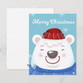 Schattige leuke vakantie Polar Beer Vrolijk kerstf Feestdagenkaart (Voorkant / Achterkant)