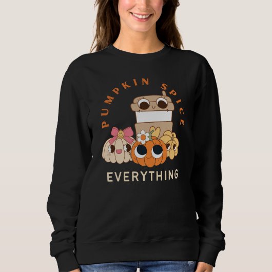 Schattige Leuke Whimsical Pumpkin Spice Latte Trui (Voorkant)