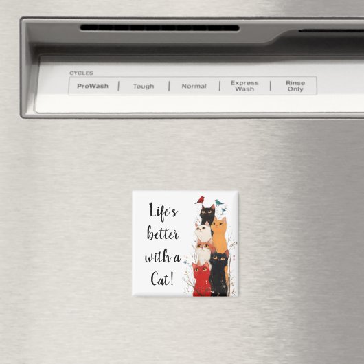 Schattige leven is beter met een kattenmagneet magneet (Insitu (Vaatwasser))