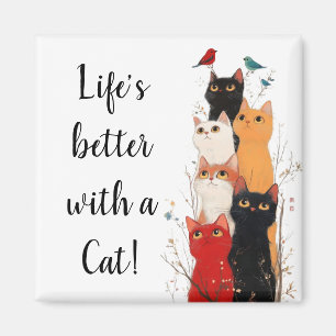 Schattige leven is beter met een kattenmagneet magneet