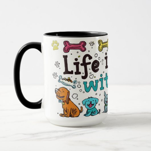 Schattige leven is beter met honden mok (Links)