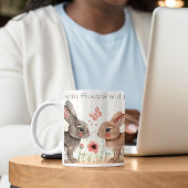 Schattige leven is beter met konijntjes koffiemok