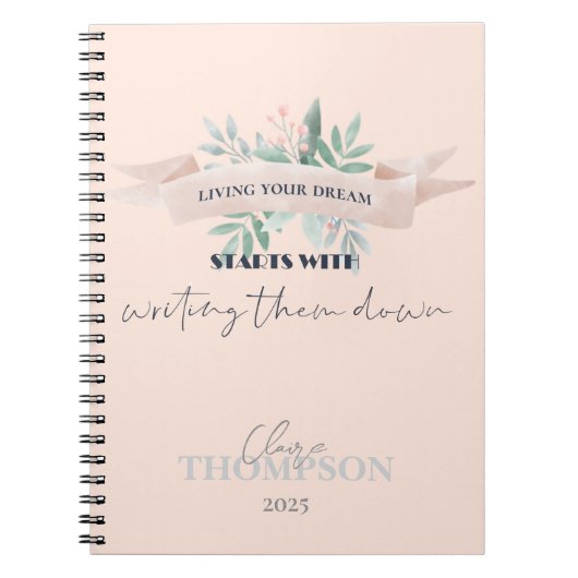 Schattige leven uw droom citaat herinneringen Keep Notitieboek (Voorkant)