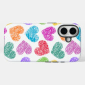Schattige Levendig Doodled Heart Valentijnsdag Pat Case-Mate iPhone Case (Achterkant (horizontaal))