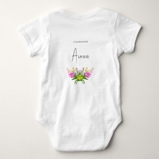 Schattige Levendig Geel Roze Wildflower Script Romper (Achterkant)