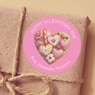 Schattige Levendig Heartful of Sweets Valentijn's  Ronde Sticker