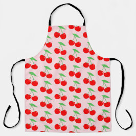 Schattige levendig kersenpatroon schort