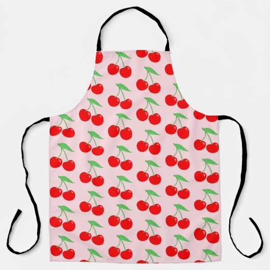 Schattige levendig kersenpatroon schort (Voorkant)