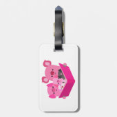 Schattige lezen Cartoon varken familie Bagagelabel (Achterkant verticaal)