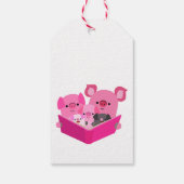 Schattige Lezen Cartoon Varkensgeschenk Label Cadeaulabel (Achterkant)