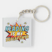 Schattige lezen is mijn Superpower Book Lover Sleutelhanger (Achterkant)