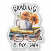 Schattige lezen jam woord kunst sticker (Voorkant)